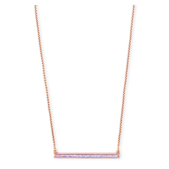 Kendra Scott Jewelry - Kendra Scott Kelsey Necklace in Lavender Kyocera Simulated Opal Rose Gold-Plated